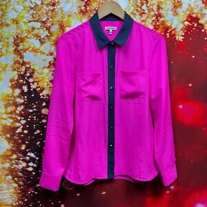 Juicy Couture Womens Hot Pink Button Down Shirt Size Small